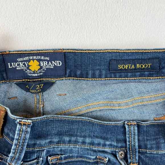 Lucky Brand Sofia Bootcut Jeans Dark Wash Denim Classic Style Womens 4 27 - Picture 3 of 13